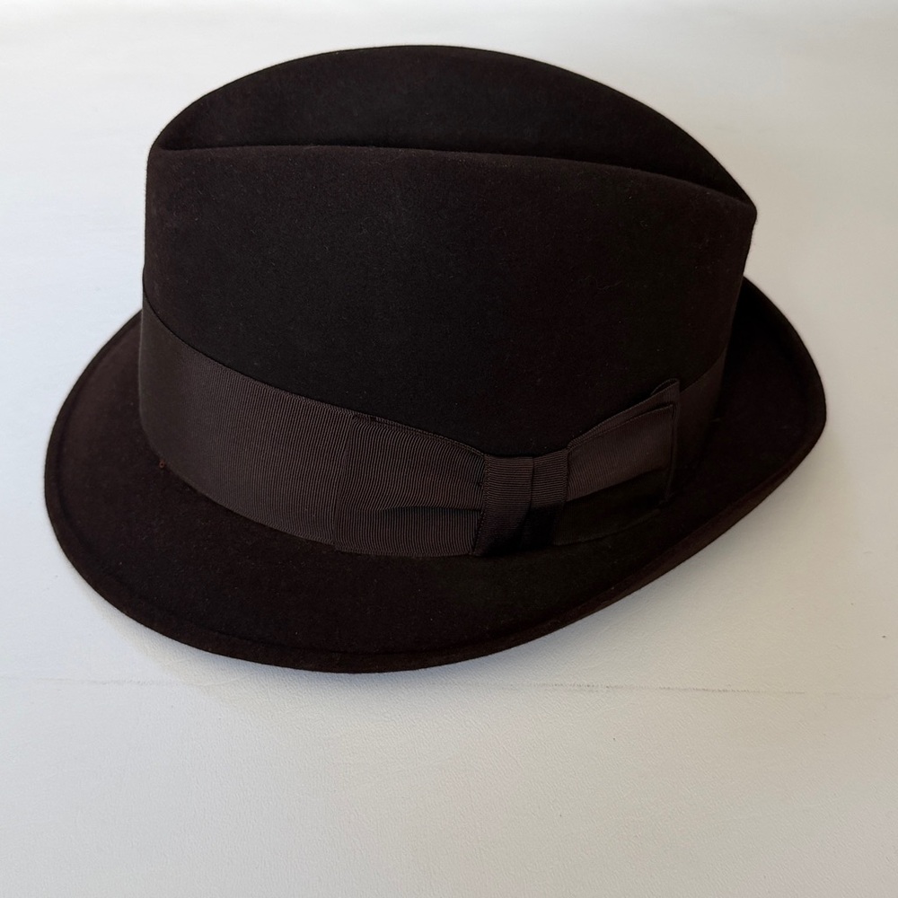 Vintage Dobbs Fedora Hat New York Brown Size 7 - Picture 7 of 7